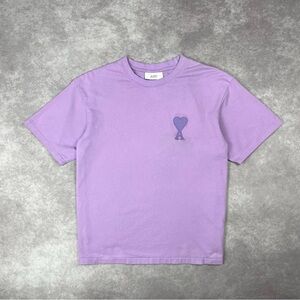 [48] AMI Heart Embroidered Loose Logo Oversized T-Shirt M Size